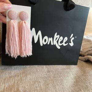 Monkees Charleston Boutique Pink Tassle Earrings